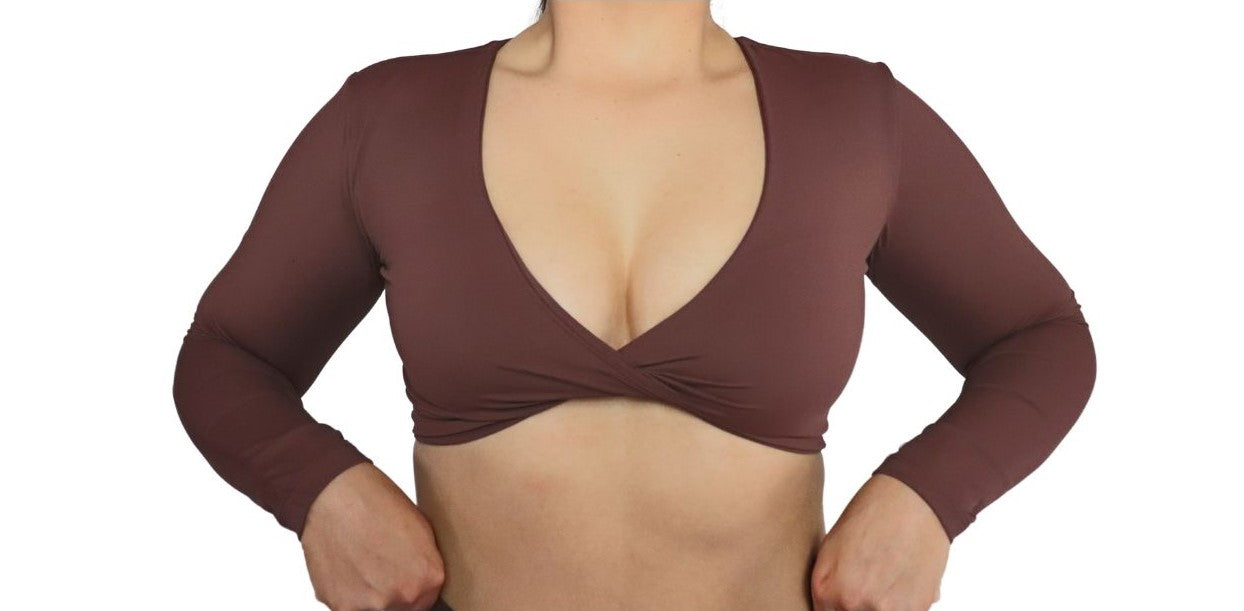 Vitality log sleeve crop brown