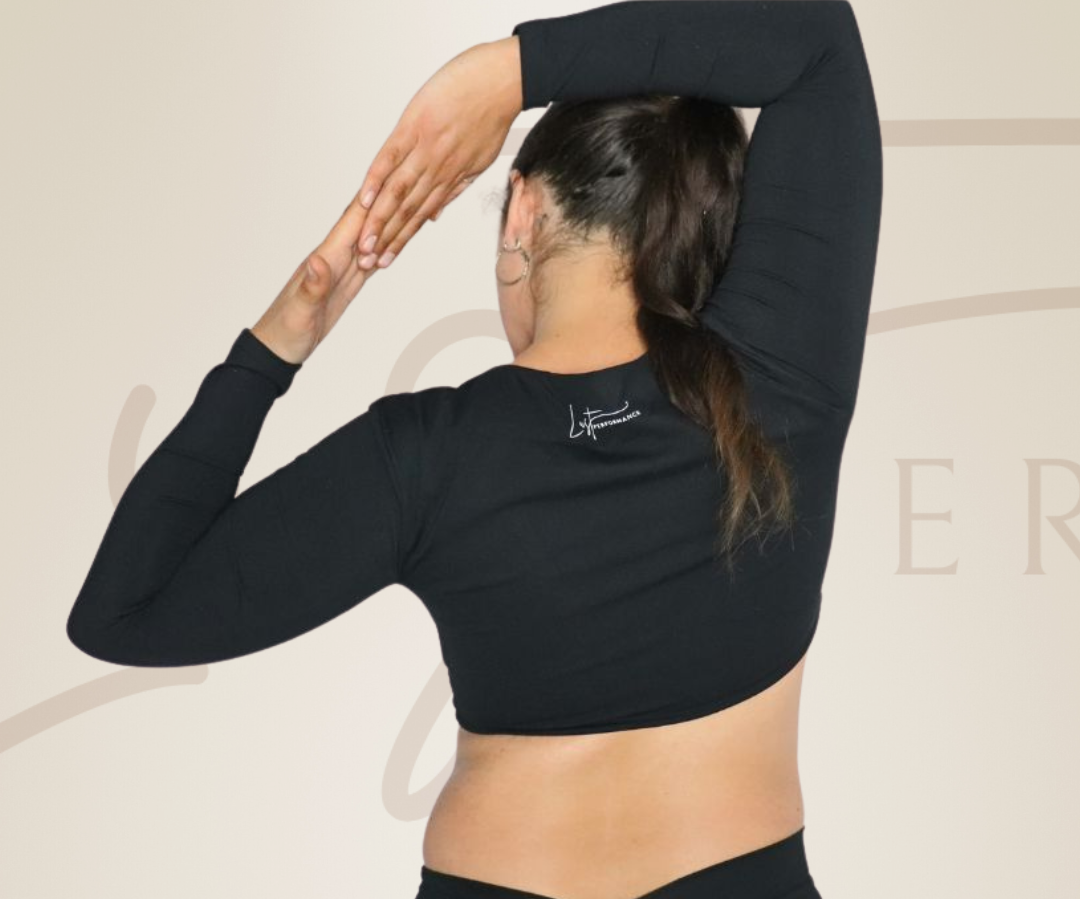 Vitality log sleeve crop black