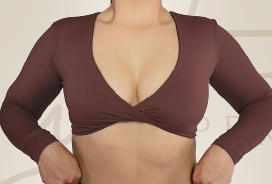 Vitality log sleeve crop brown