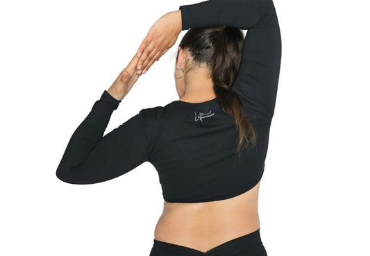 Vitality log sleeve crop black